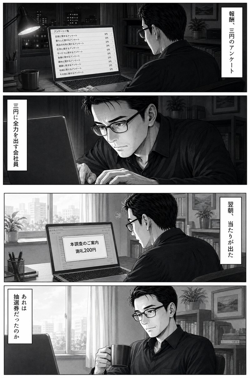 4コマ漫画 第2話 抽選券