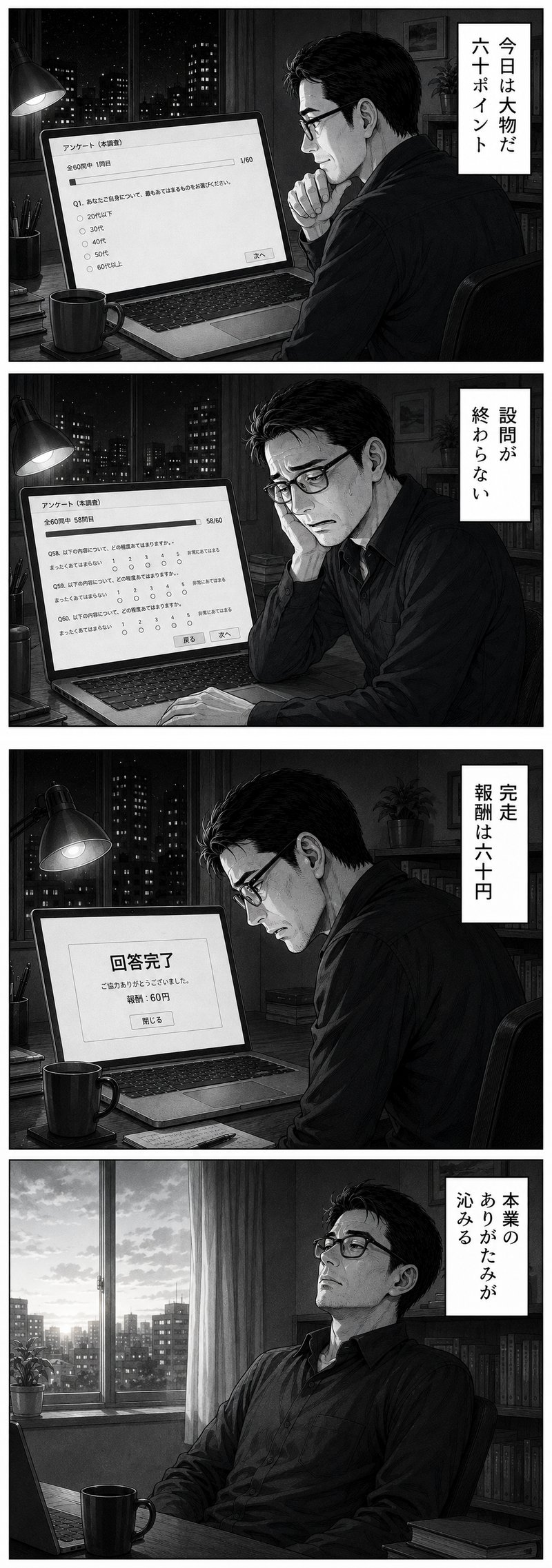 4コマ漫画 第3話 六十円の壁