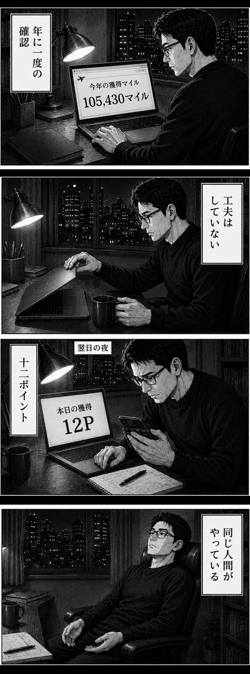 4コマ漫画 第7話 年に一度の明細